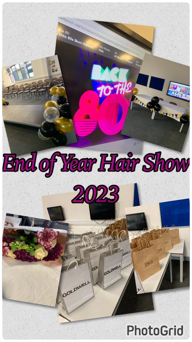 Getting ready for our 80’s inspired End of Year Hair Show @CrawleyCollege @DonnaTurnerIrw1 @ChallisManning @thesalonatcc