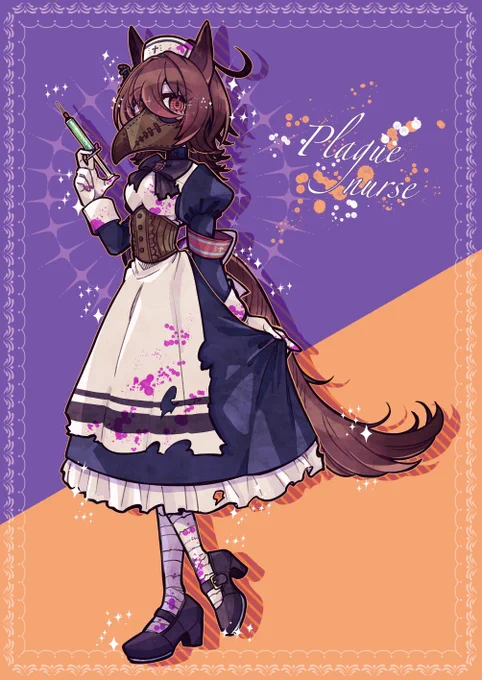 メイドじゃないけどバイオレンスなナース服なら描いた事がある(去年のハロウィン) 