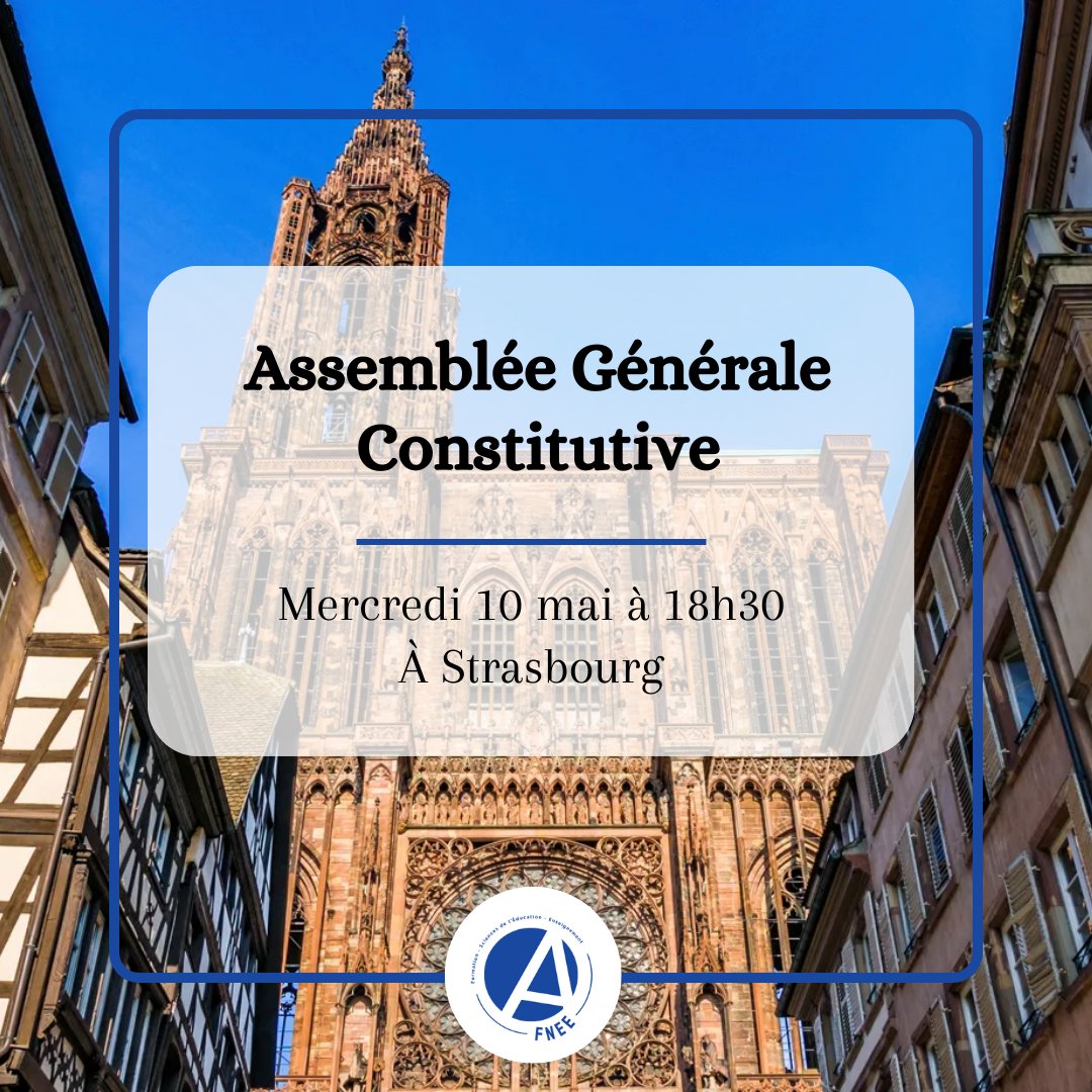 C'est à Strasbourg, le 10 mai que l'AFNEE a été officiellement créée, avec à sa tête @LeoF_AFNEE 

Nous défendrons avec ferveur les #EtudiantEs de l'#enseignement , de la #formation  et des Sciences de l'#education

Nous remercions les étudiantEs et les associations présentes.