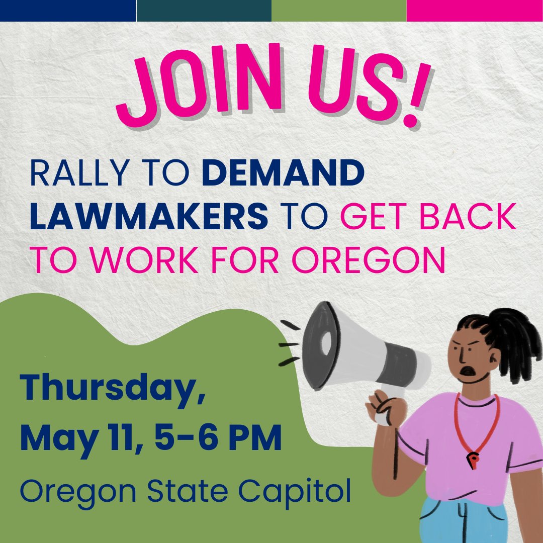 ACLU_OR's tweet photo. Join us today at the Oregon State Capitol for a rally to demand lawmakers get back to work! Republicans think that it’s okay to obstruct our democracy and play around with our right to abortion care, transgender healthcare and to marry who we love. #orpol #orleg #DoYourJob https://t.co/W5BpvNrvbC