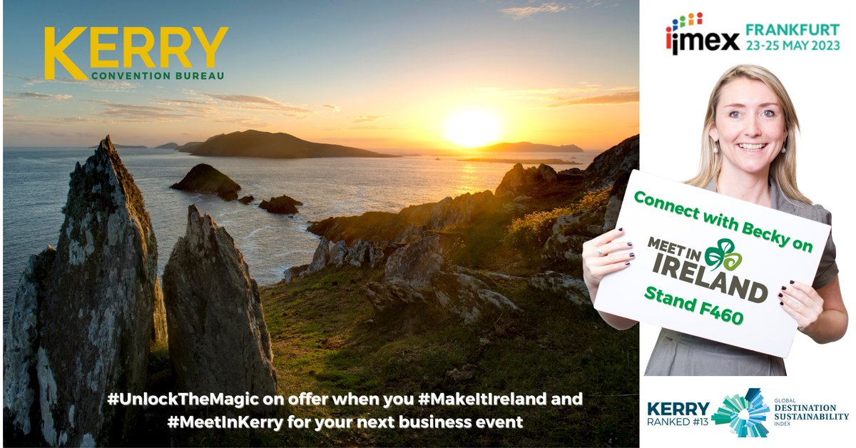 KCBKerry's tweet photo. With just over a week till #IMEX, our diary is almost full...
#EventProfs; let's connect & get #IMEXExcited to put #Kerry on your #MICE #DestinationRadar & choose #MakeItIreland & #MeetInKerry for your next event ☘️
Don't delay, book your meeting here➡️https://t.co/XvLr1V0sK7 https://t.co/59hnu1dP31