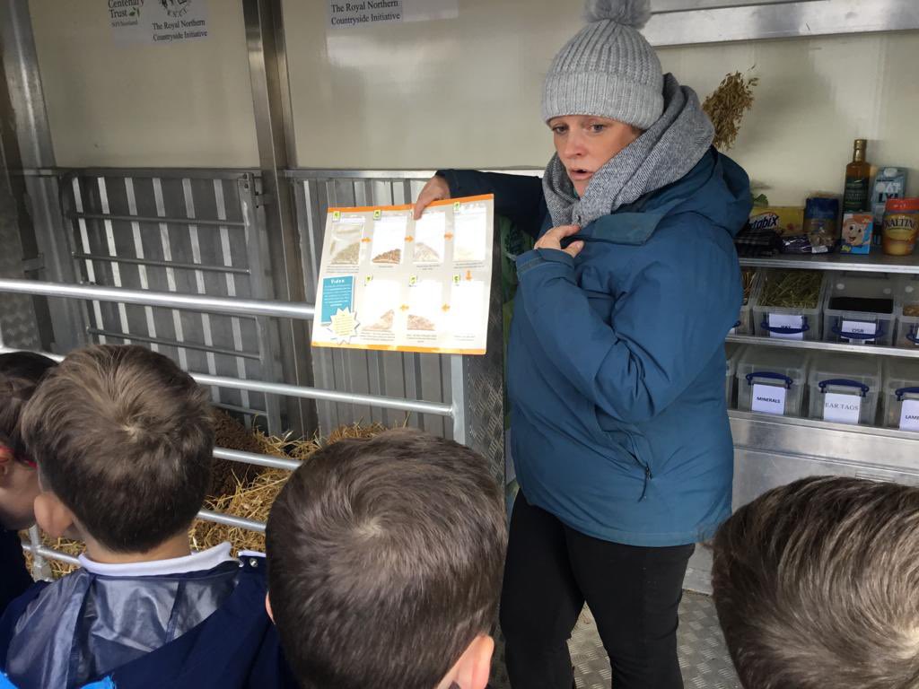 TurriffPrimary's tweet photo. P3 enjoyed a visit from @RNCI1 
The Country Classroom on Wheels to end their Farming topic. They bought 2 lambs for the children to pet. The van was packed full of interesting items for the children to touch and hold. #Scottishfarming #CCOW #spring https://t.co/Lqi74m2snm