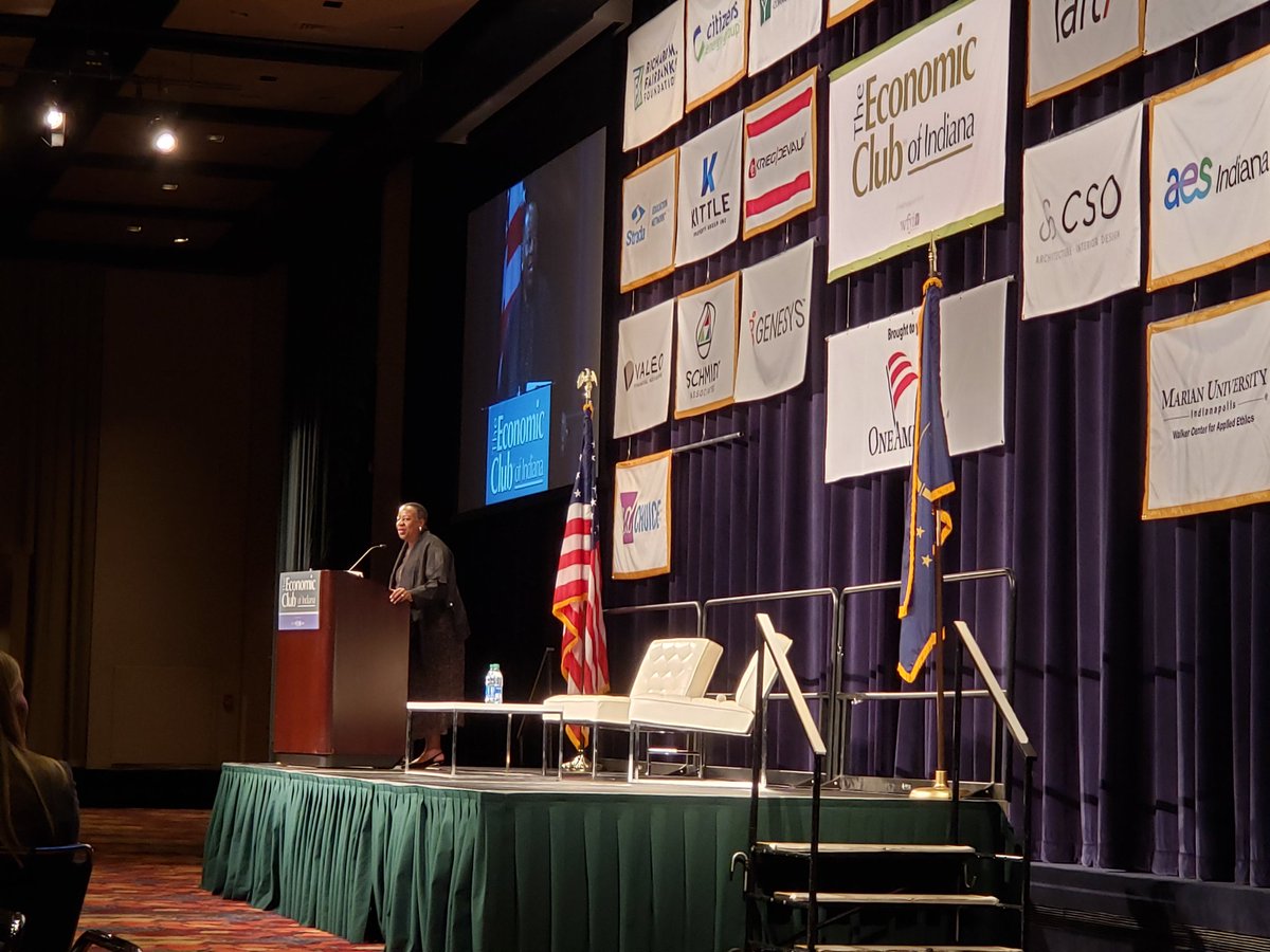 MichaelDavis's tweet photo. Looking forward to comments from @UnitedWay CEO @AngelaFWilliams at today's @EconomicClubIN's final lunch of this season. Thank you to @edchoice for hosting me once again! Always a great event!! https://t.co/AkQsTeZOGS