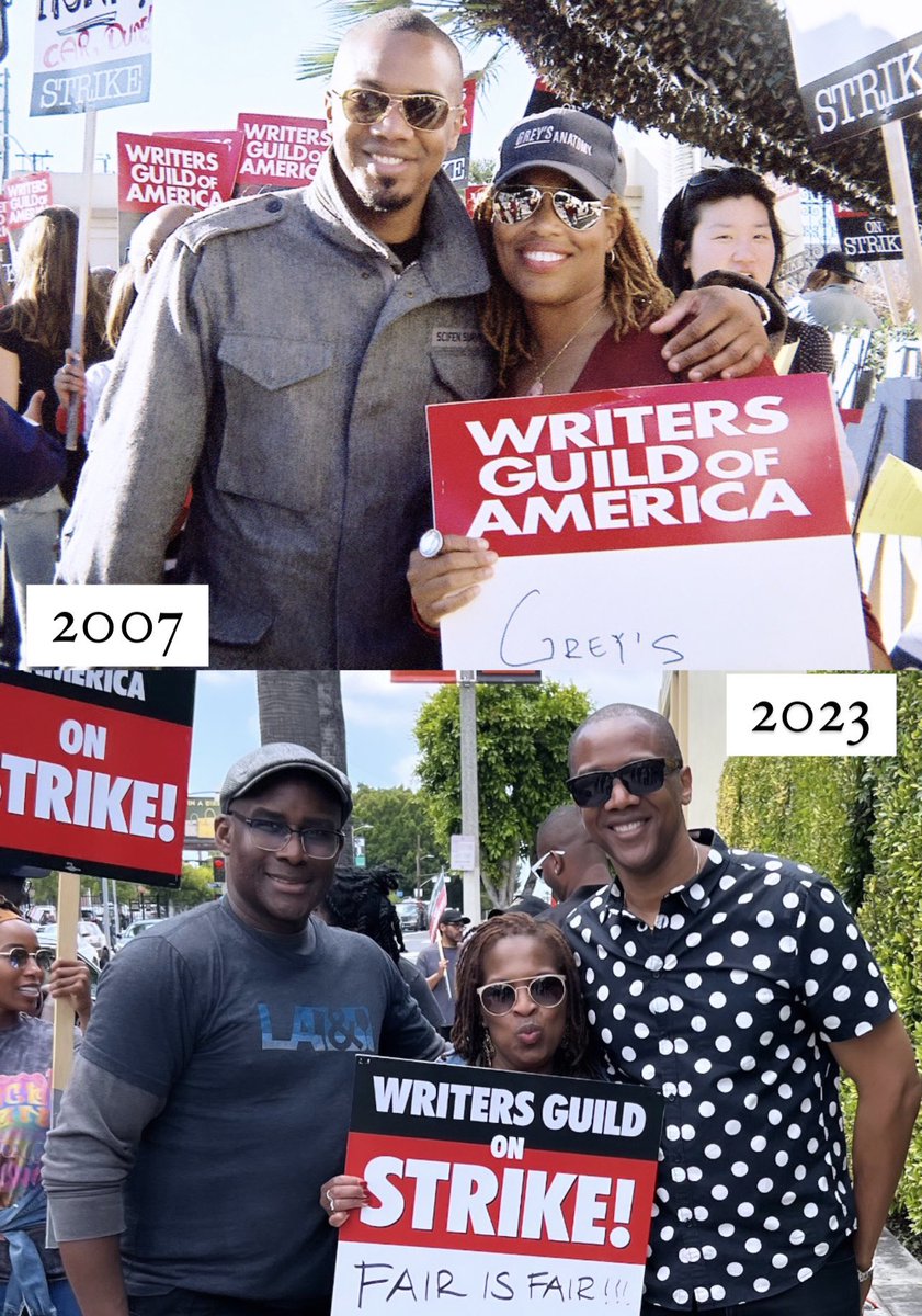 jaugustrichards's tweet photo. At it again with the #WGA!!! Writing is the most difficult and important part of the process. Here’s why: Everyone has a great idea for a TV show or a movie until it’s time to put it on paper! If the writers can’t make a living wage, the whole industry suffers… #WGAStrong https://t.co/FOMN5l7rqm