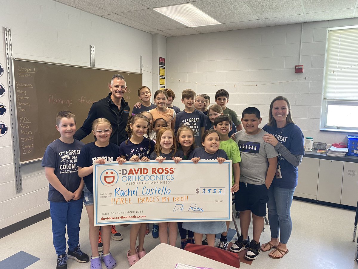 A special congratulations goes out to Mrs. Costello for being nominated and selected for free braces by Dr.Ross. Thank you Dr. Ross for this special surprise to honor teachers during teacher appreciation week!