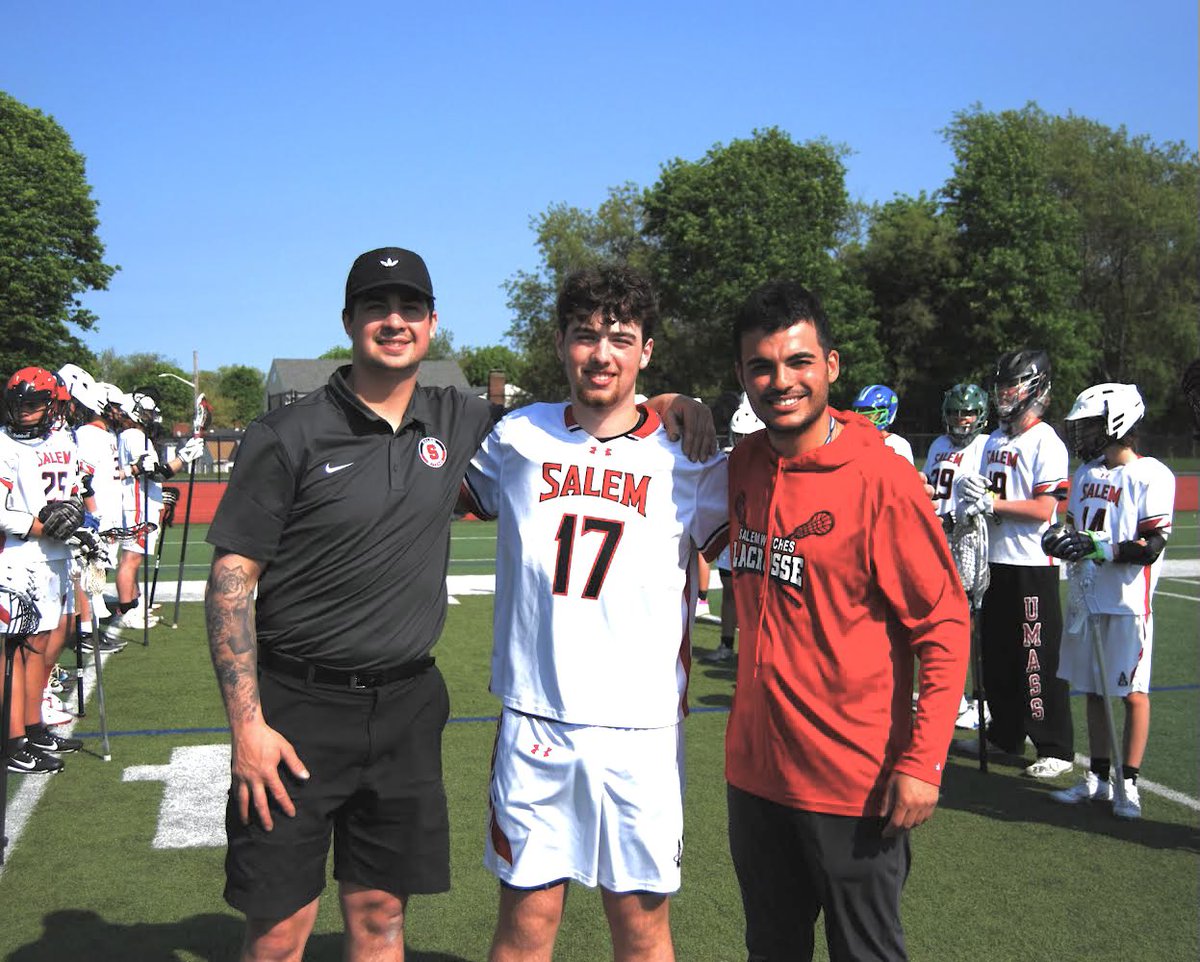 WitchesLax's tweet image. Lost in the excitement of the win yesterday- SENIOR DAY. 
#17 TJ McCarthy
#4 Jayden Cannon 
#12 Will Cuevas 
Thank you men for all of your perseverance and contributions to the program. Your coaches and teammates appreciate you!!! #GoWitch #CO23
