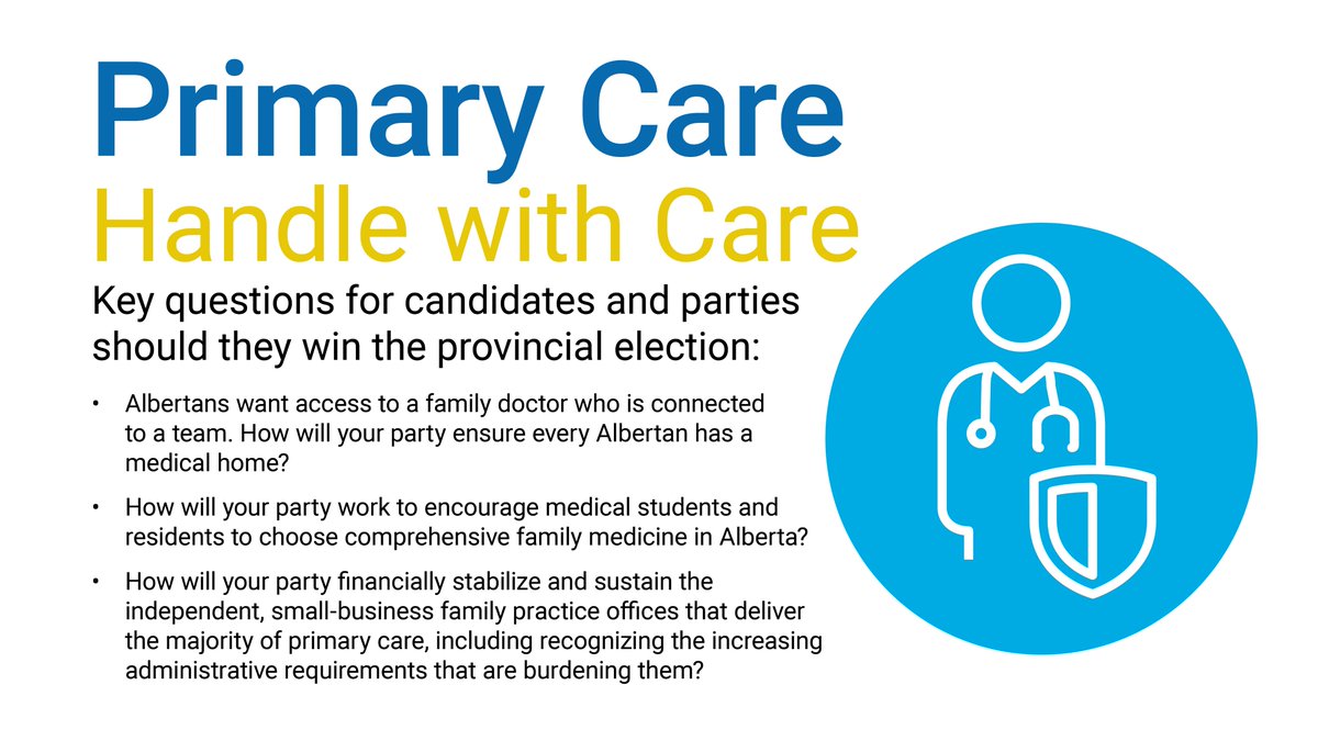 It is estimated that upward of 650K Albertans are currently without a #FamilyPhysician/primary care provider. Without access to primary care, patients' chronic health conditions worsen & new concerns may not be caught until they are more difficult or even impossible to treat. /1