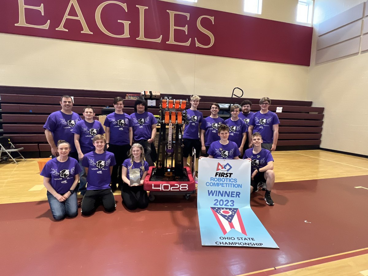 We joined 23 of the top teams in Ohio on Saturday for the Ohio State Championship &amp; brought home a banner! This is our 4th win in this event in the past 5 years! Thanks to the hosts &amp; planners &amp; our amazing alliance partners! 💜 🤖🦅#firstroboticscompetition #gochca