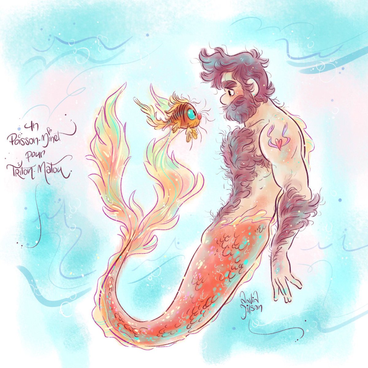 LePrinceKido's tweet photo. A Catfish for Merman Matou 
😸🐠🧜🏻‍♂️🧔🏻
RT, like, comment 🤗
DM open/ouverts 👍🏻
#mermay #mermay2023 #unminetpourmatou #merman #hairy #poilu #floatinghair #cat #chat #catfish #minet #hairymerman #dessin #drawing #davidgilson https://t.co/FYELXwg5RK