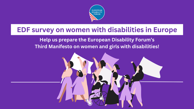 Help us prepare our Manifesto on Women and Girls with Disabilities!

Are you a woman with disabilities, a mother of persons with disabilities?

Let us know your priorities: bit.ly/SurveyEDFManif…