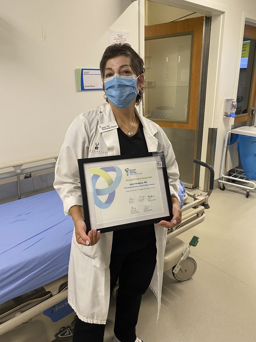 Very lucky to work alongside and lead a wonderful team comprised of nurses and allied health professionals <a href="/THP_hospital/">Trillium Health Partners</a>  Especially lucky to get to recognize and celebrate Janet Hodgins, RN, Discharge Planning, winner of the THP Nursing Practice Award 2023.  #BetterTogether