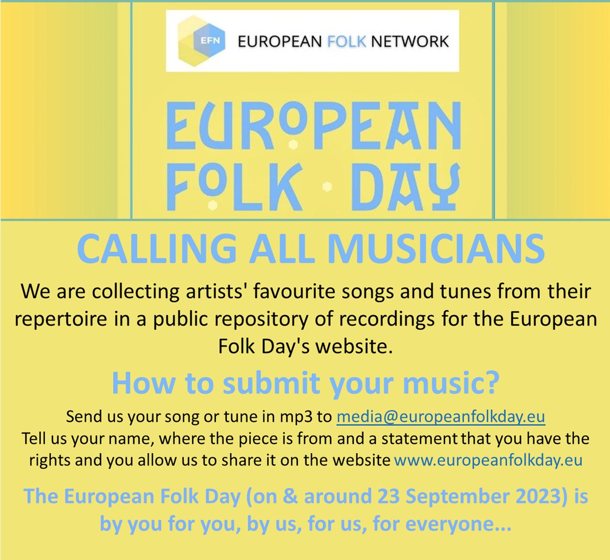 #europeanfolkday2023 #europeanfolkday
Calling all musicians of folk and traditional musics