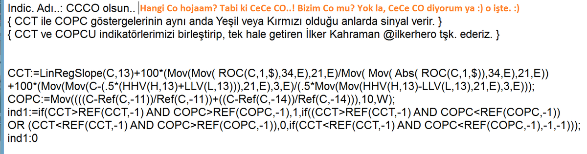 YgtKyn's tweet photo. #CCCO namı diğer #CeCeCo
Hangi Co hojam bu?
-- #CeCeCo işte yaa
Bizim Co mu hojam?
--Hayır olum CeCeCo diyoss ya
Haaa tamm. hojam :)
---
BU indic. #CCT ve #COPCU göstergelerimizin @ilkerhero tarafından birleştirilmiş halidir. Kendisine emeği için teşekkür ederim. https://t.co/QAPK62PRtJ