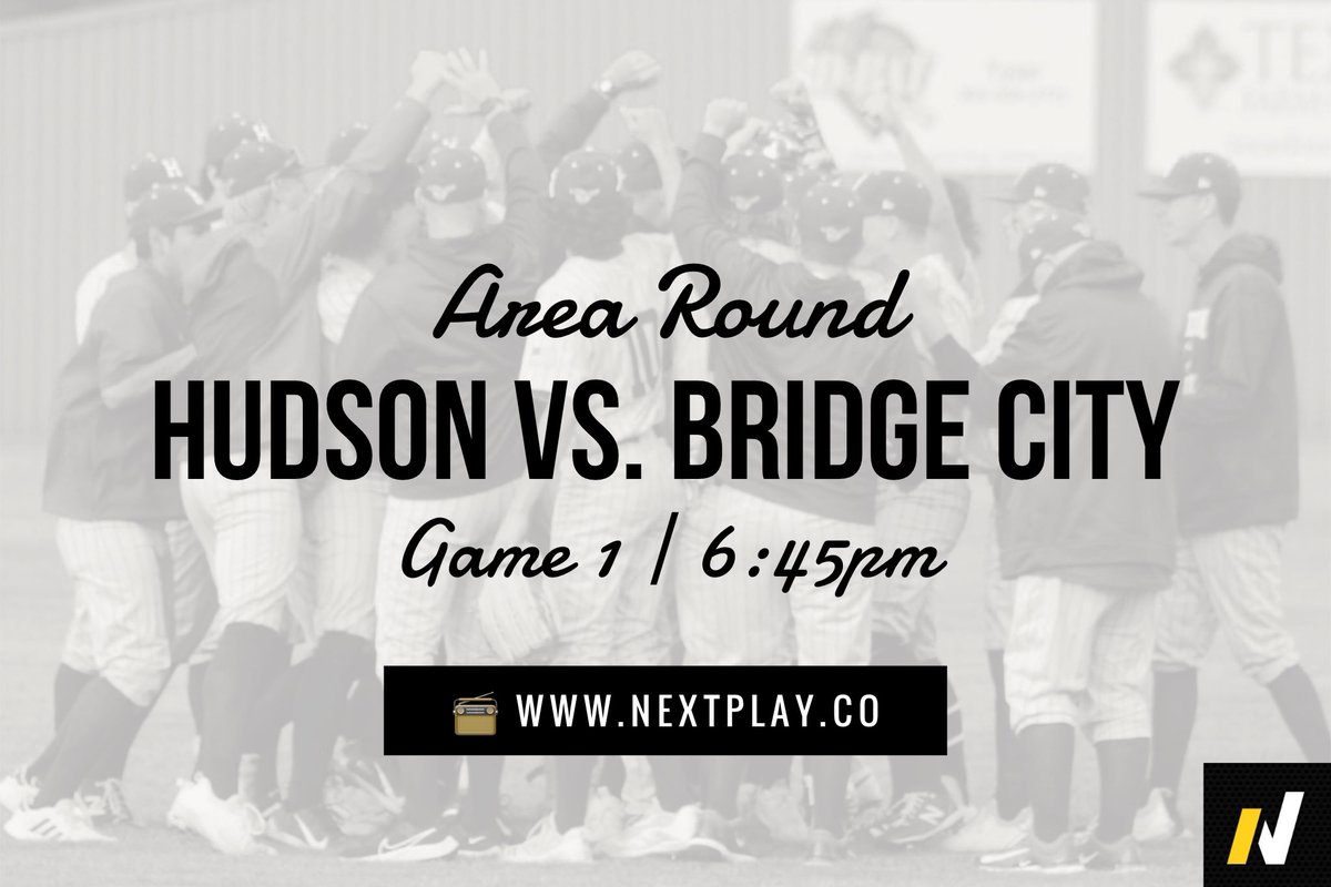 NextPlaySports's tweet photo. It’s Game Day!!! 
Game 1 between Hudson &amp; Bridge City is tonight. Broadcast will be live at 6:45pm on 📻 https://t.co/tKD1ZIITJq https://t.co/JOtZ1jAsHf