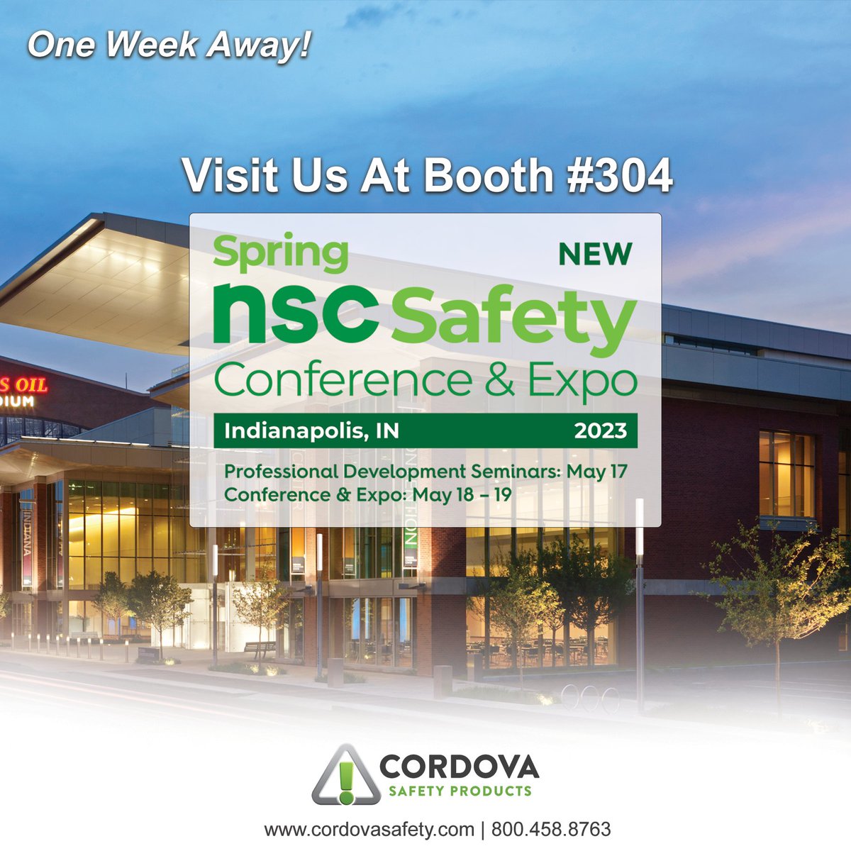cordovasafety's tweet photo. The @NSCsafety Spring Conference & Expo is just around the corner! Come meet our sales experts and check out our latest safety gear. Visit us at booth #304 in the Indiana Convention Center from May 17-19. We are excited to meet you!
#nscsafety #expo #indianapolis #safety #ppe https://t.co/KMnfv5GWXj