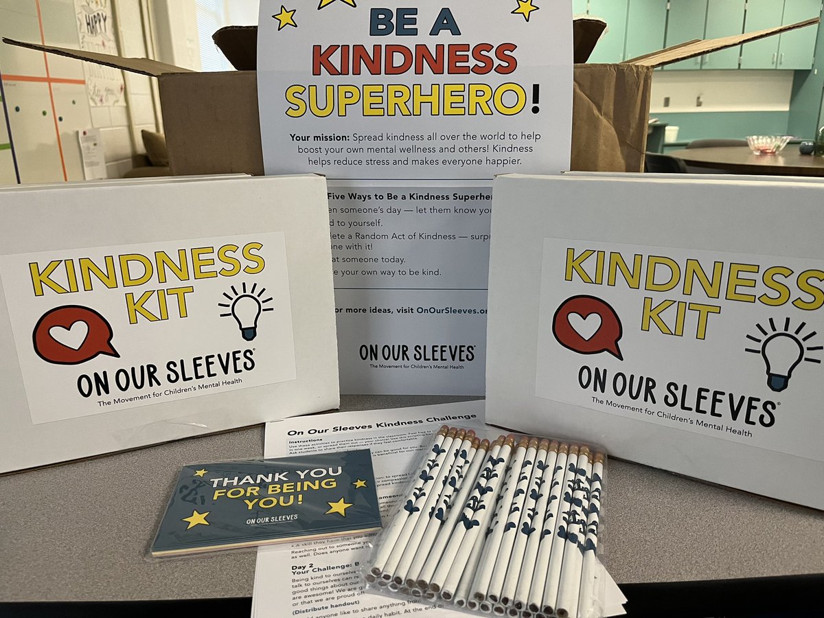Just received the #KindnessKits to celebrate #MentalHealthAwarenessMonth! Can’t wait to share this with teacher & counselor friends and their awesome students! #KindnessMatters #MentalHealthMatters #KidsMatter @OnOurSleeves @mrs_counselor @HumbleISD_CBS @humbleISD @HumbleISD_LLE