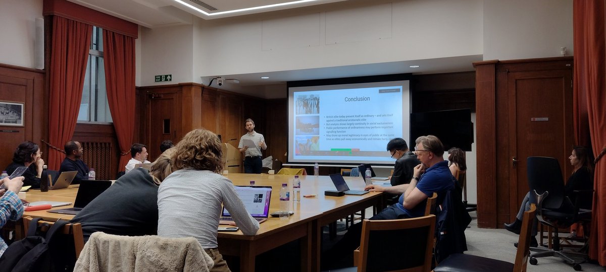 chellersgaard's tweet photo. Presentation of the brilliant work by @SamFriedmanSoc on British elites and the elite-of-the-elite for our World Elite Database.

So many similarities to the historical development of Danish elites in spite of UK exceptionalism https://t.co/tWRbexP4IM