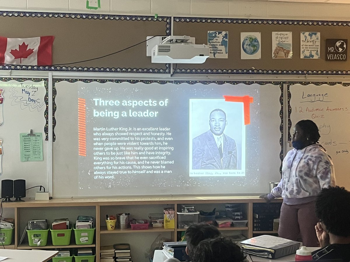 Grade 8’s recently completed their Religion presentations. They had to connect a modern leader with a big biblical leader with three main traits in mind: humility, integrity and putting others first. @FrankRyanOCSB
