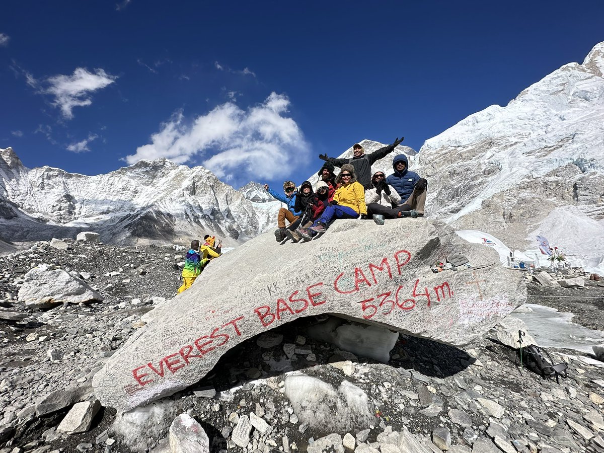 calhounjw's tweet photo. Massive Congratulations to our Indonesian trekking team, “Gas Pol!” for successfully arriving to the South Everest Base Camp from Lukla, Nepal! 🇳🇵🏔️🥾🫶🏻 Well done and Trek Onward and Upward! https://t.co/NLERFwkiU5