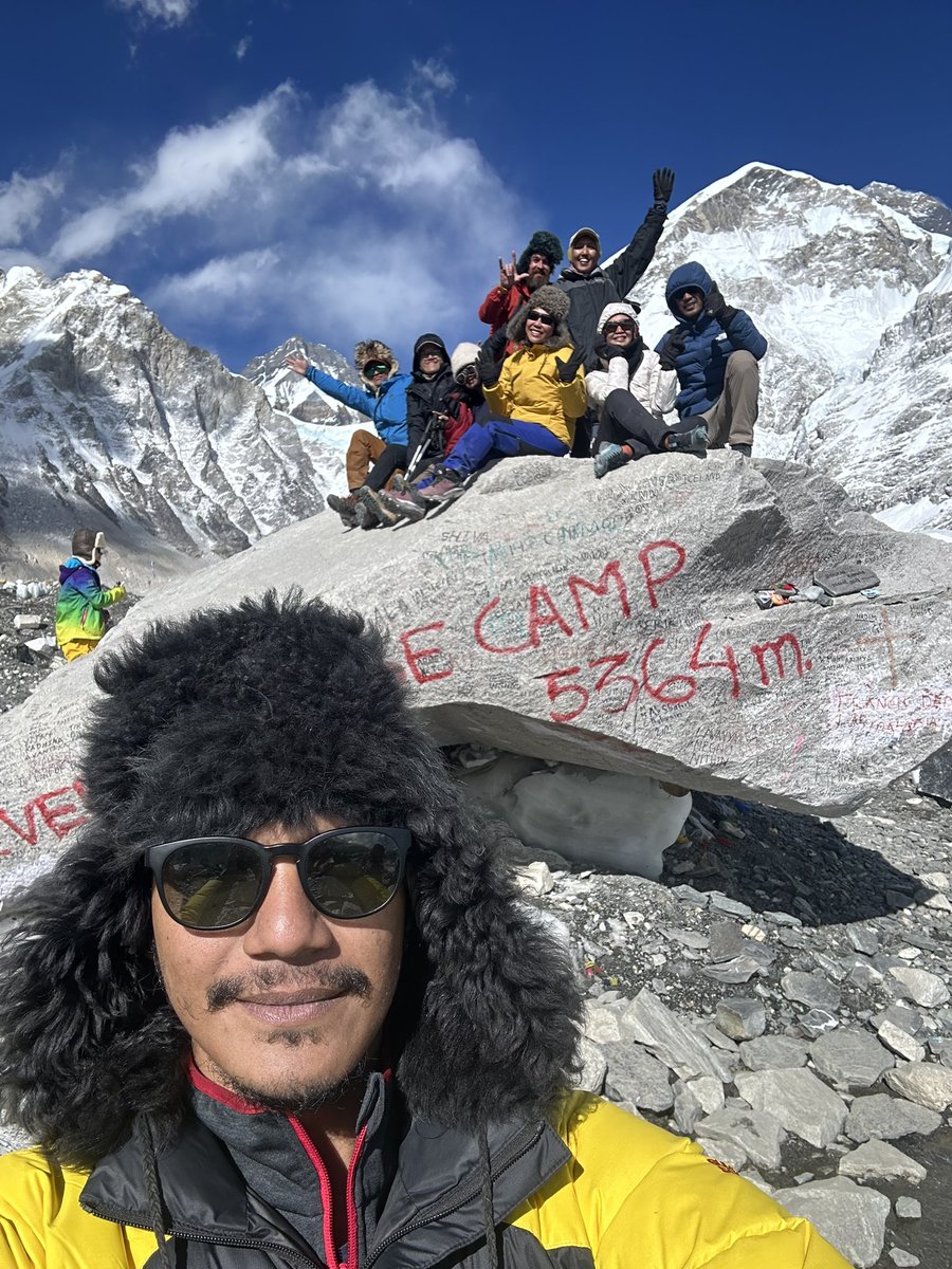 calhounjw's tweet photo. Massive Congratulations to our Indonesian trekking team, “Gas Pol!” for successfully arriving to the South Everest Base Camp from Lukla, Nepal! 🇳🇵🏔️🥾🫶🏻 Well done and Trek Onward and Upward! https://t.co/NLERFwkiU5