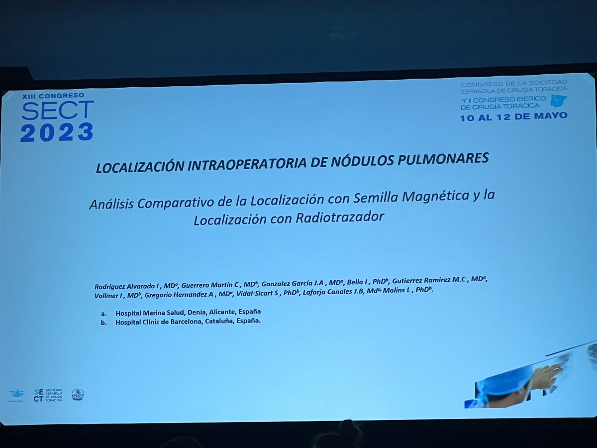 Dra_BelloIrene's tweet photo. New technique to detect small lung nodules, is magnetic seed technique comparable with #ROLL technique? @israelo430 shows the same outcomes, allowing to increase the time between the localization and the resection #SECT2023 @SECTtoracica https://t.co/0Re4aufNFX