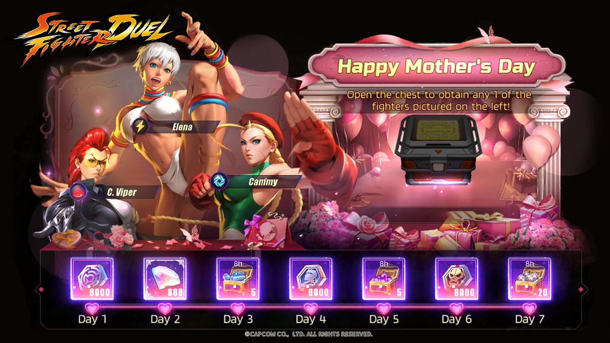 Happy Mother's Day! Log in and get some special resources! Don't forget to spread the love to all the moms in your life!💖🎁
#StreetFighterDuel