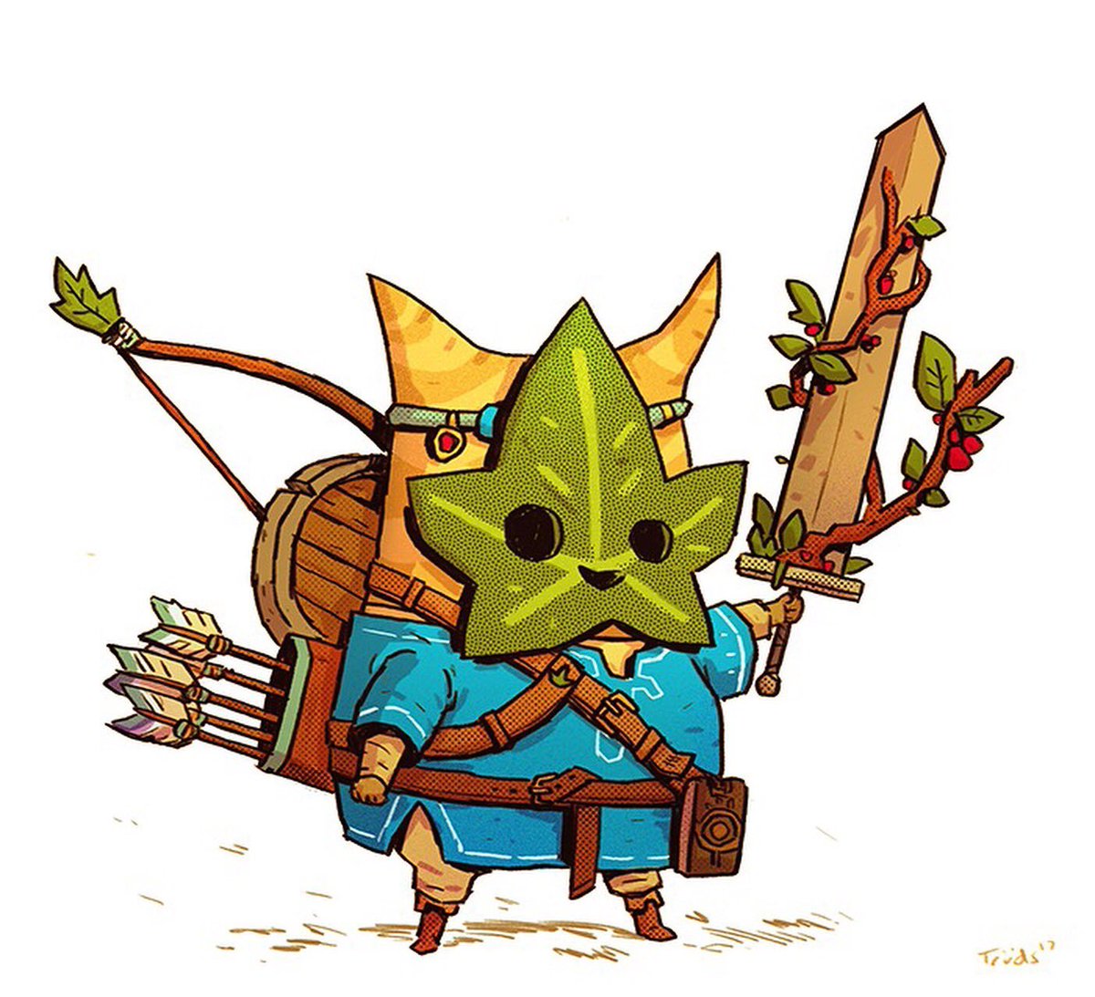 I drew this back in 2017, and am verrrrrrrrrrrrrrrrrrrry excited for the new Zelda! Fingers crossed there are koroks in it!!
