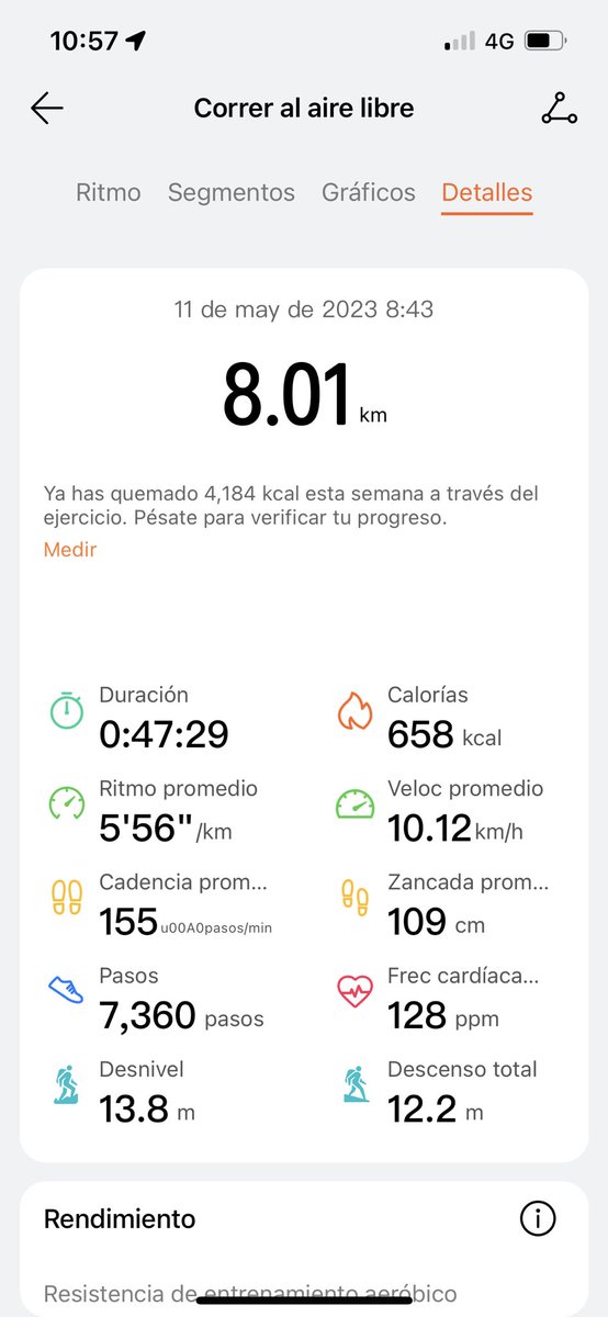 Hoy toco 8 km a ritmo sostenido de 6
Jueves de mantenimiento. 
Saludos a todos los que sudan la camiseta!!! 
#roadtoMMCDMX2023 
#correresvida 
#correresvivir 
#correresamor 
#correporti