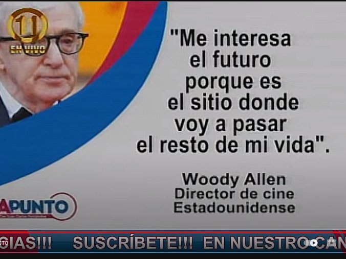 jcfernandezm's tweet photo. #ProgramaApunto "Me interesa el futuro porque es el sitio donde voy a pasar el resto de mi vida" #WoodyAllen #reflexion https://t.co/BRg2Mi8MTG https://t.co/p6Zhs9kDFt