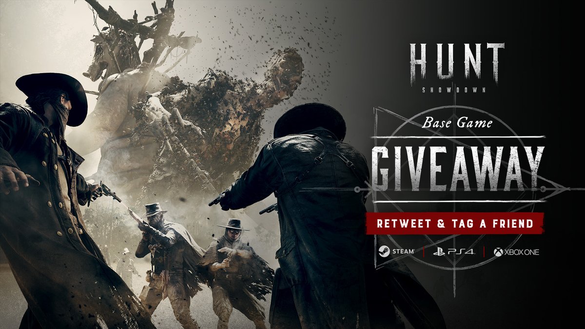 🎁Big Hunt Key Giveaway!

For every 50 Retweets this post gets, we're giving away a Base Game Key on any platform! 🎁

✔️Follow us on Twitter
🔁Like &amp; RT this post
🙋Comment your platform &amp; tag a friend

#HuntShowdown #Giveaway