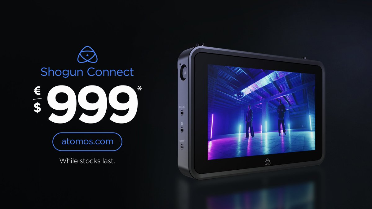 AtomosGlobal's tweet photo. Add Shogun CONNECT to your kit bag for just $/€999 (excluding local taxes)! Available for a limited time only while promotional stocks last.
Buy from a local reseller now: https://t.co/UbYTODgSUj
#ShogunCONNECT #Shogun #BestShogunEver #RAW #HDR #8K #CONNECT #Atomos #ACS https://t.co/VCq3rz6Jik