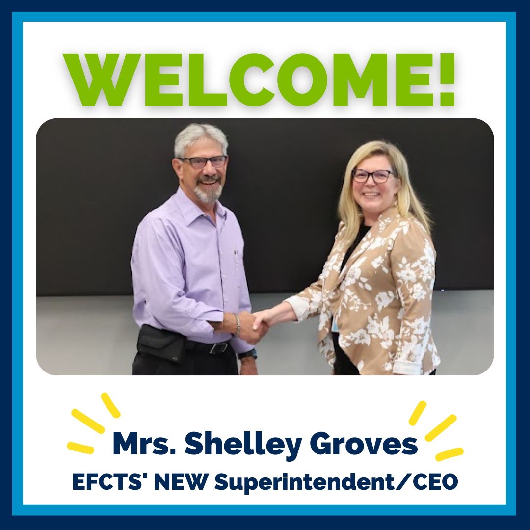 EFCTS's tweet photo. 👏 Help us welcome our NEW Superintendent/CEO, Mrs. Shelley Groves! Groves has invested 26 years with the Eastland-Fairfield District and has most recently served as the assistant superintendent since 2018. 🎉 CONGRATULATIONS! #YourFutureOurFocus https://t.co/QLMj163wow