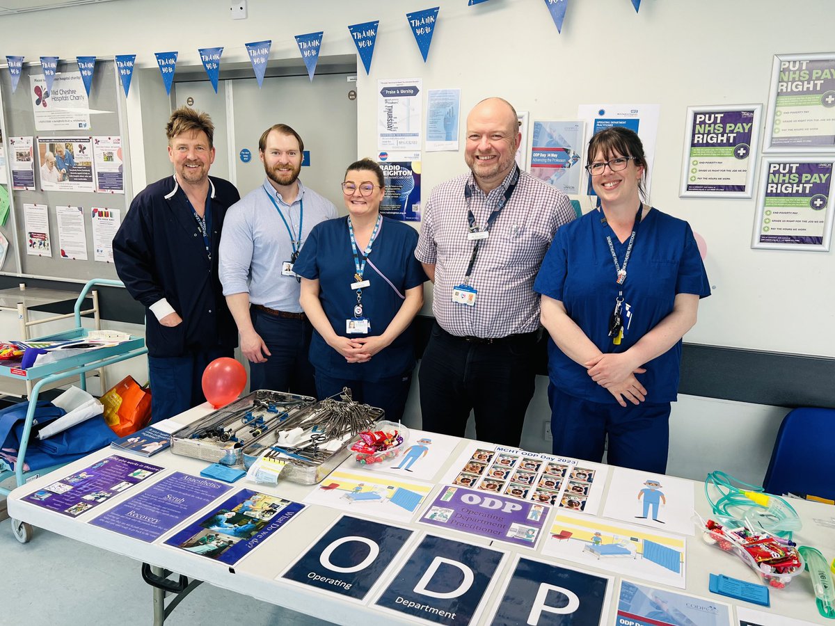 National ODP Day on 14th May is a great occasion where all operating department practitioners and student ODPs can celebrate the vital role they play within healthcare. Here’s #TeamSurgery at ⁦<a href="/MidCheshireNHS/">Mid Cheshire Hospitals 🏥</a>⁩ showcasing excellent work and career opportunities 💙