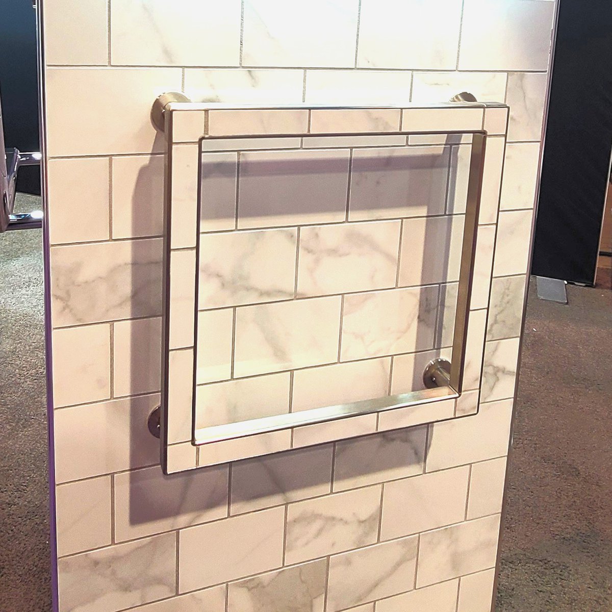 Isn't this a cool idea by Felyl?  You can tile your towel bars and #bathroomhardware to match your tub or shower surround! 

Would you add this to you #bathroomremodel? 
#RenoNv #RenoTahoe#RenoLocal #LuxuryBathroom #BathroomDesign #BathroomTile
