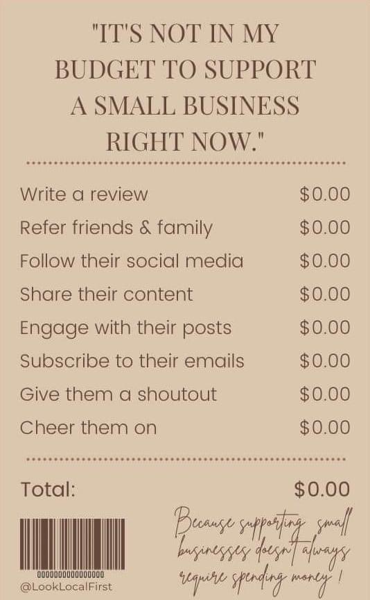 #SupportSmallBusinesses …