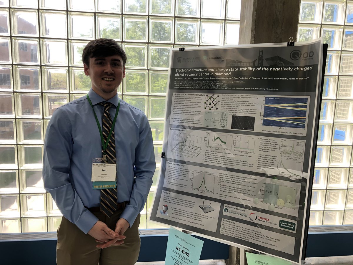 quod_lab's tweet photo. All four graduate students in the QuOD Lab - Sarah Roberts, Ian Morris, Logan Crooks, and Alex Loomis - presented their work today at the @MSU_EGR Graduate Research Symposium. Well done all! https://t.co/zOwIduZbFL