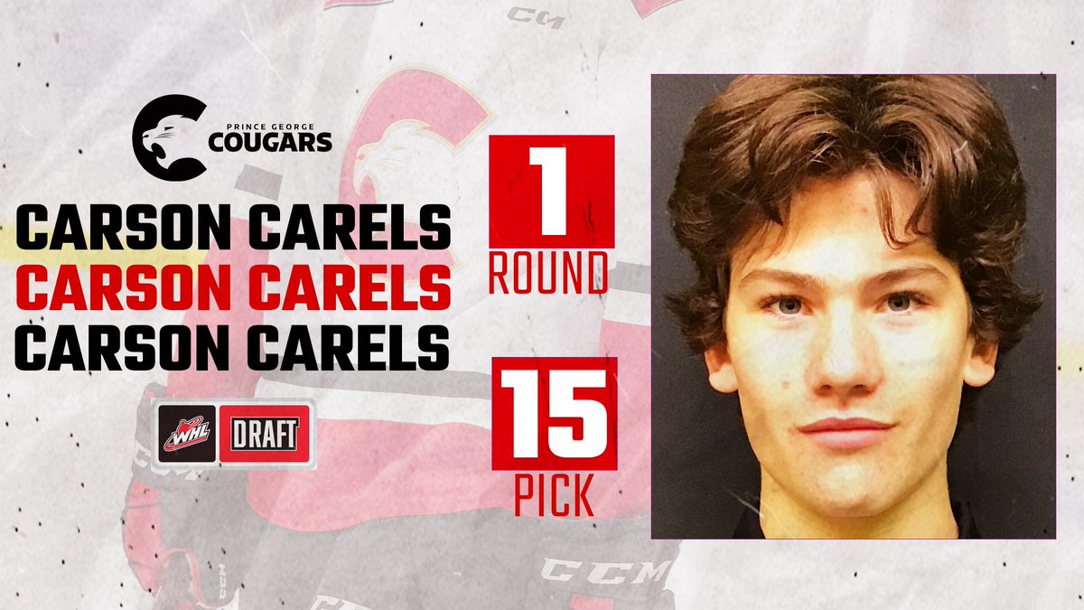 PGCougars's tweet photo. With the 15th overall pick in the 2023 WHL Prospects Draft, the Cougars select D Carson Carels from Pilot Mound Hockey Academy U15 Prep!

Welcome to PG, Carson!

#WHLDraft • #ForTheNorth https://t.co/BYYgI3Vfk5