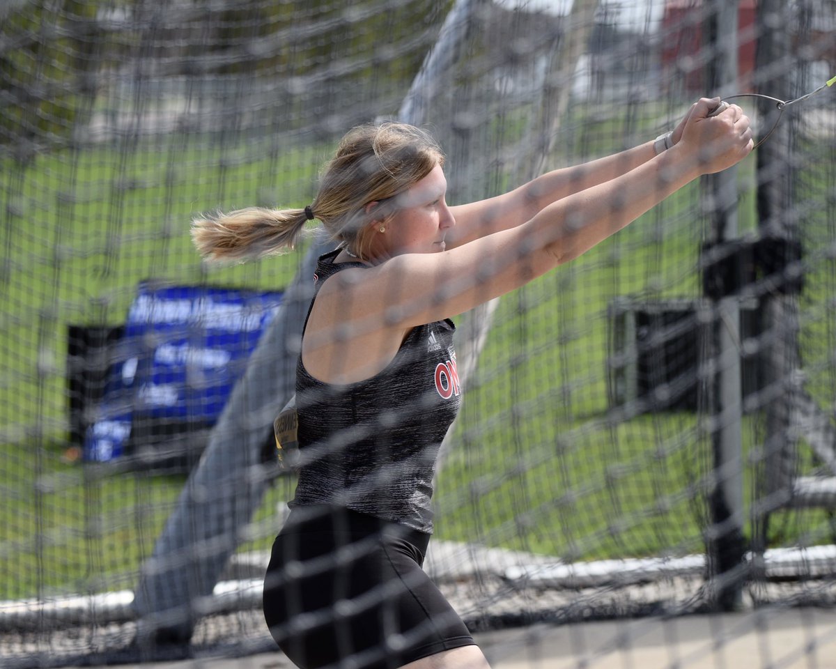 Mary Fennessy launches the hammer a lifetime best distance of 156’5”. That mark moves her up to #️⃣6️⃣ in school history‼️

#OmahaTFXC | ⚫️🔴🐮