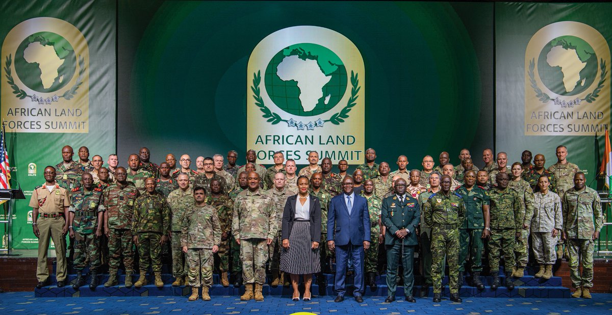RwandaMoD's tweet photo. RDF Army Chief of Staff, Lt Gen Mubarakh Muganga attends the African Land Forces Summit from 8-12 May in Abidjan, Côte d’Ivoire. It is jointly organised by the US Army &amp; Côte d’Ivoire Armed Forces under the theme: "Addressing security challenges thru civil military partnerships" https://t.co/PJHYfb257y