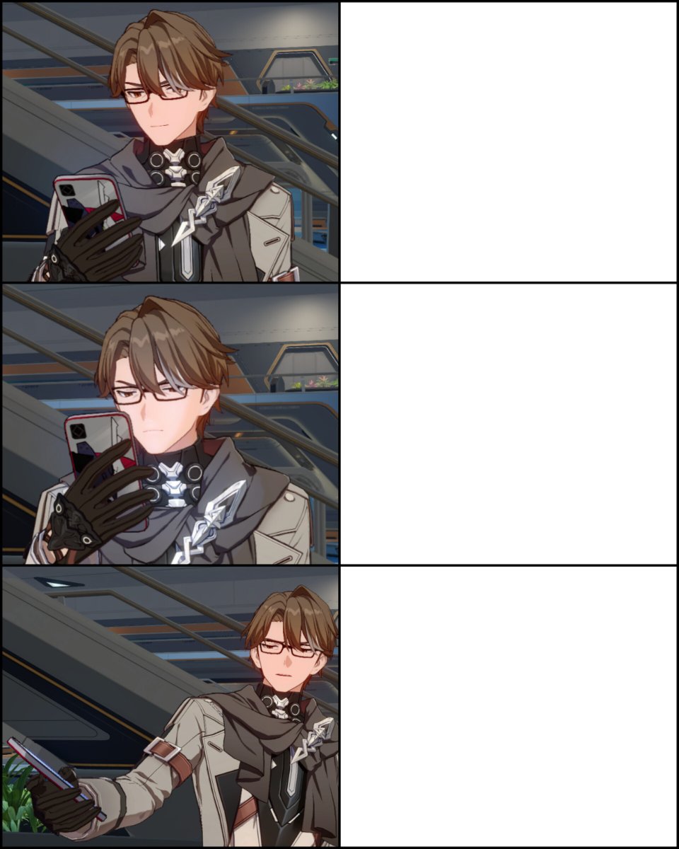 Saito64th's tweet photo. Honkai Star Rail Exploitable Meme Template Feat. Welt Yang

Just gonna keep railing this into the ground. lmaoooo 

#HonkaiStarRail #HSR #Honkai #Exploitable https://t.co/RN3dfpgpcY