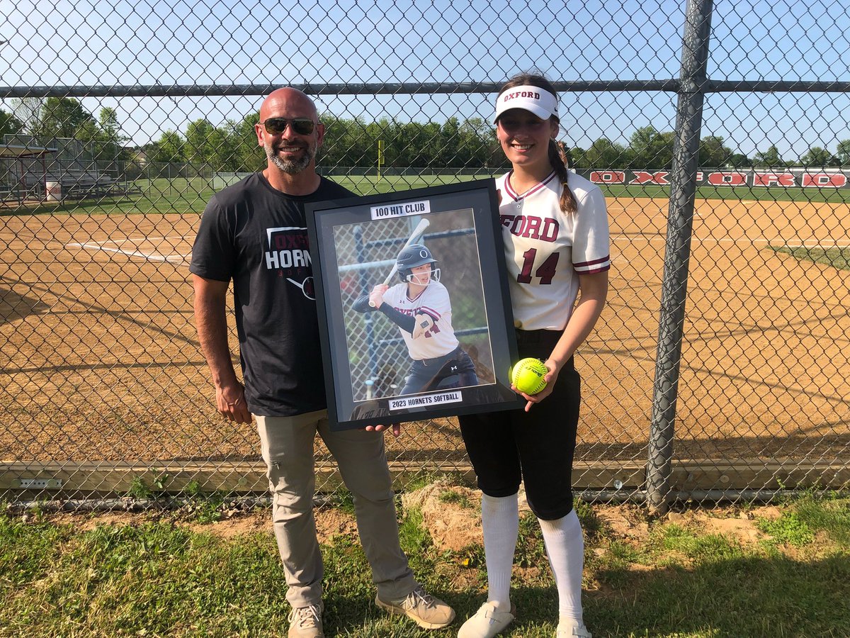 mfrank2023's tweet photo. I went 4-4 yesterday and collected my 100th hit in just 3 years. I am also the fastest player to do so in my schools history https://t.co/SC4JxJbi4C