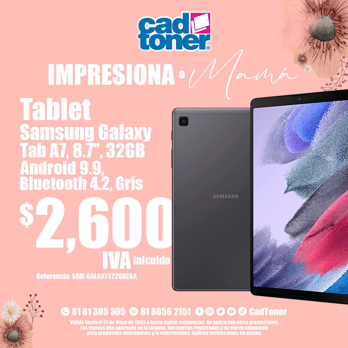 CadToner's tweet photo. ¡Grandes promociones para regalar! 🤩

Llévate tu tablet Samsung Galaxy y disfruta tus películas y juegos en una amplia pantalla de 8.7 pulgadas.

¡Pídelo en este momento! 🚚📦

☎️ 81-81-305-305
📞 8186562151 https://t.co/xB24uOlfmK