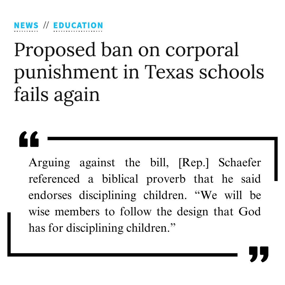 The Satanic Temple (@satanic_temple_) on Twitter photo 2023-05-11 17:31:01 TST's Protect Children Project (PCP) sent a notice to the Texas Commissioner of Education @MikeMorath informing them that all TST members are exempt from corporal punishment after lawmakers voted down a bill to ban it. To learn more about PCP, visit tst.link/pcp TST's Protect Children Project (PCP) sent a notice to the Texas Commissioner of Education @MikeMorath informing them that all TST members are exempt from corporal punishment after lawmakers voted down a bill to ban it. To learn more about PCP, visit tst.link/pcp