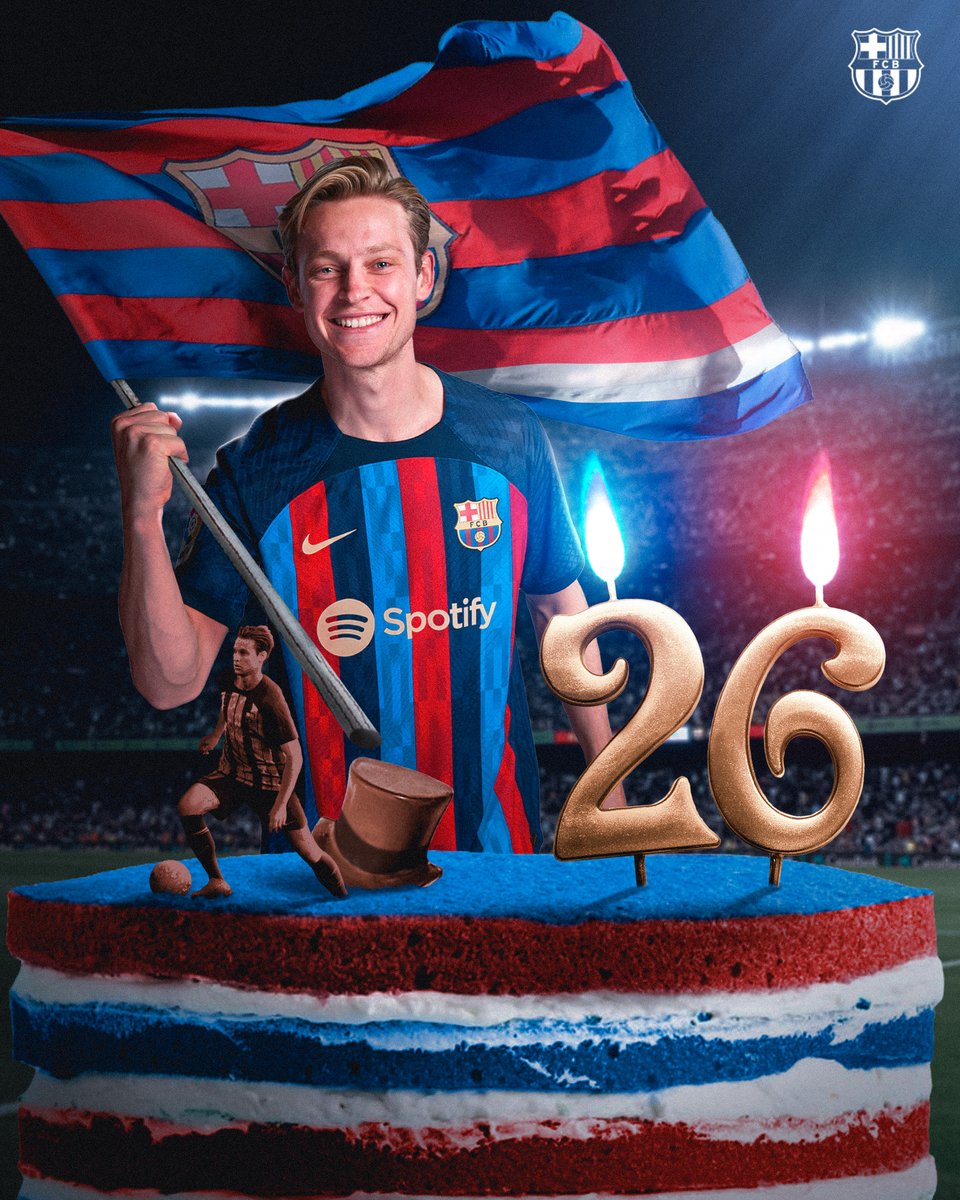 FCBarcelona's tweet photo. 🎂 Happy birthday, Frenkie de Jong! 🥳 https://t.co/HHKs2a4FJ9