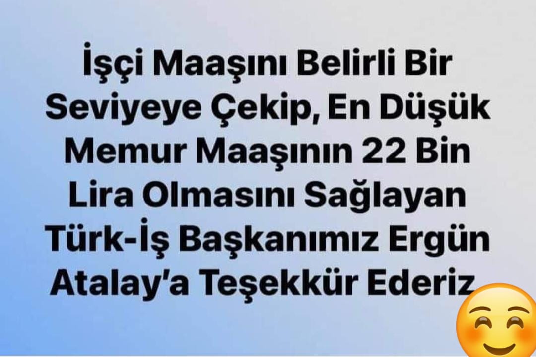 İşin özetini işçi bir arkadaşımız çıkarmış. 
Bugün teşekkür eden bir sendika başkanı var henüz gerçek olmamış bir vaade <a href="/_aliyalcin_/">Ali YALÇIN</a>
#Memura35Bin