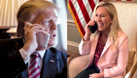 BREAKING: Marjorie Taylor Greene brags that she "enjoyed congratulating" Donald Trump on his "outstanding" town hall with CNN because he got to tell the "truth" about the 2020 election being "rigged and stolen."  

"We laugh and laughed," said Greene — because misinforming and