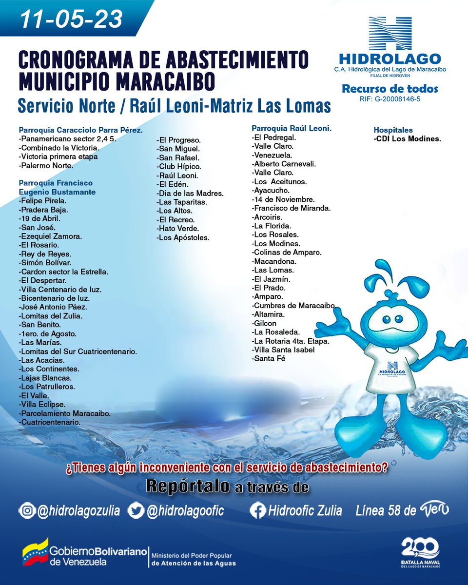 hidrolago_ve's tweet photo. #11May/ Hidrolago informa que se activó el Servicio Norte por la matriz Las Lomas abasteciendo a las parroquias Caracciolo Parra Pérez, Francisco Eugenio Bustamante y Raúl Leoni con atención especial para el CDI de Los Modines.

#PuebloMasMaduro https://t.co/6nEOtObp1Y