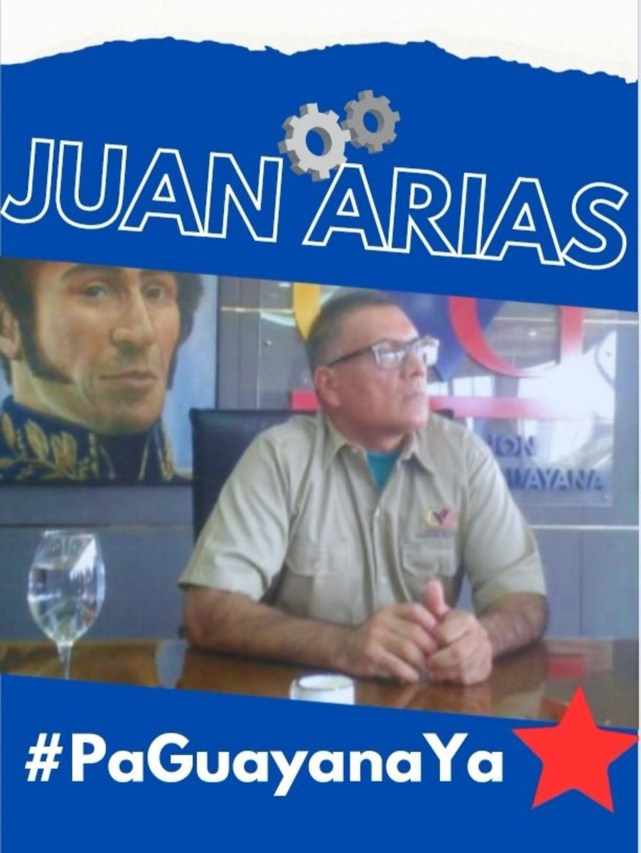 AntonioRRT's tweet photo. Pdte. @NicolasMaduro en #Guayana y sus empresas esperamos al camarada @JAriasPalacio para recuperar la esperanza en beneficio de la Patria y la Revolución. #ProducirEsVencer 
#ConJuanAriasSíHayProducción https://t.co/LDuHvtYUez