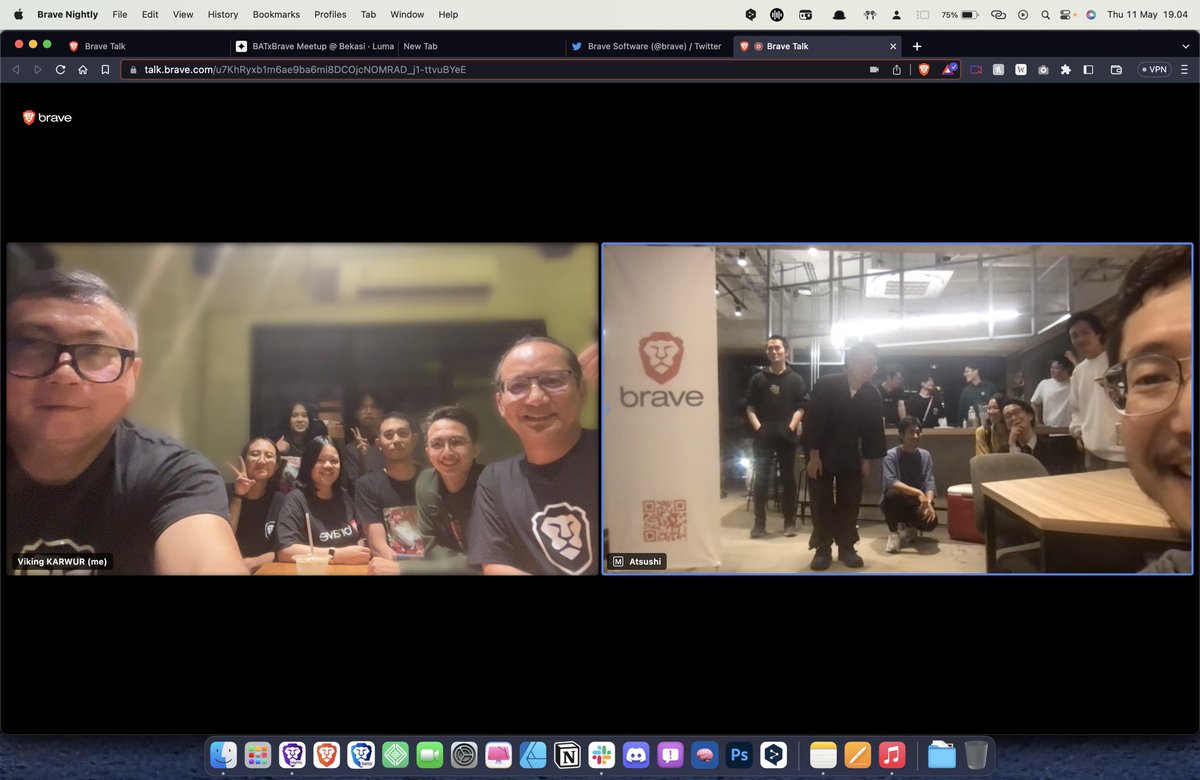 <a href="/vkbrave/">VK 🦁🇮🇩</a> <a href="/BraveSoftwareJP/">Brave Software: Japan (日本語)</a> <a href="/BAT_Indonesia/">BAT Indonesia</a> 🇯🇵🇮🇩🦁 <a href="/Brave/">Brave</a> Community Meetup 👍❤️ #BeBrave (Tokyo &amp; Bekasi) <a href="/BAT_Community/">BAT Community</a> <a href="/lukemulks/">LukΞ Mulks 🦁⟁◎⟁</a> <a href="/BrendanEich/">BrendanEich</a> <a href="/bat_jennie/">⟁ Jennie</a> <a href="/BAT_Indonesia/">BAT Indonesia</a>