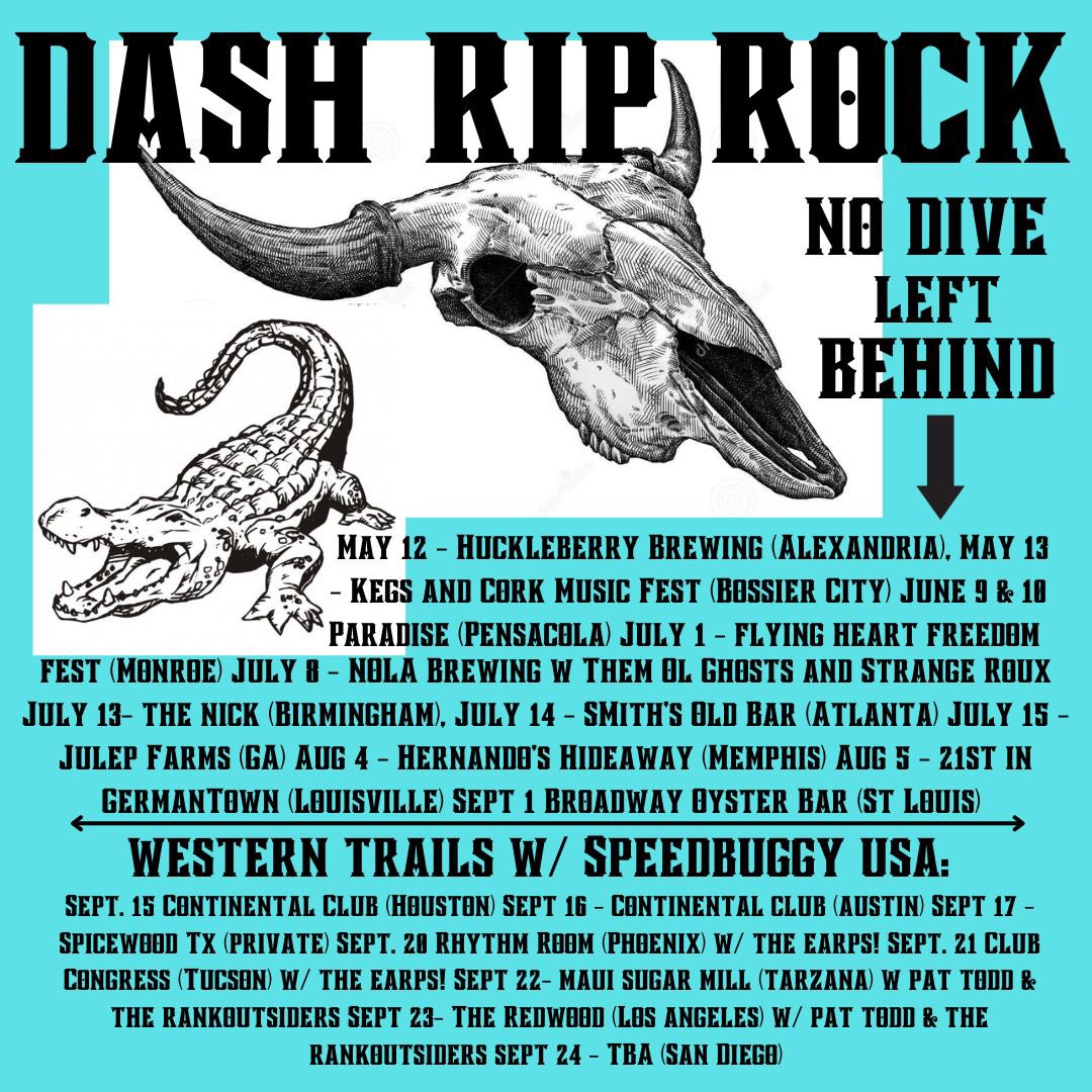 dashkicksass's tweet image. Western dates are locked in! Can’t wait to tear it up with @SpeedbuggyUsa and @EarpsOfficial #cowpunk #rockabilly